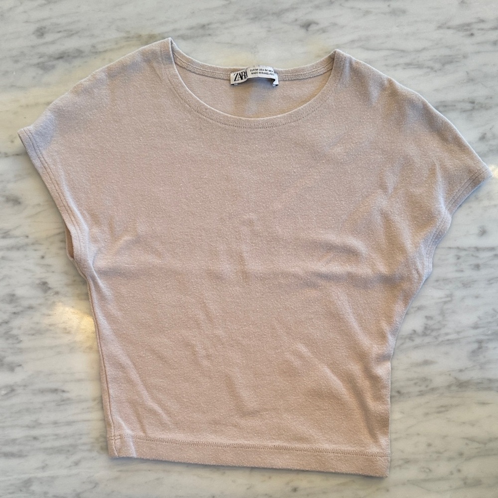 Zara Women's Crop Top. Dusty pink. M